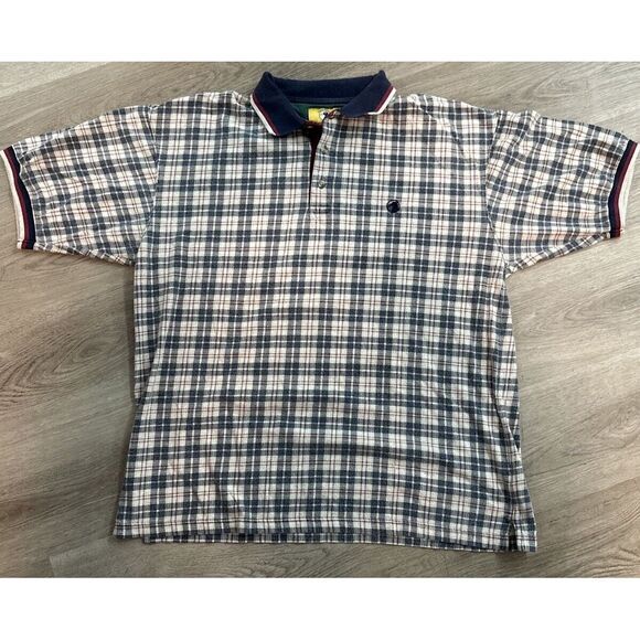 Vintage Duck Head Mens Short Sleeve Plaid Polo Shirt‎ Size Large - Picture 1 of 8